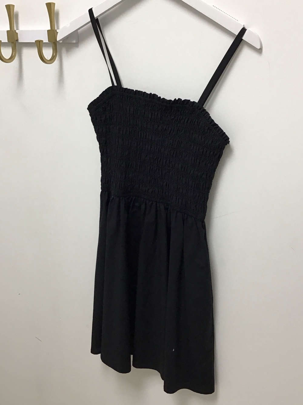 Steve Madden potty Black Smocked Bodice Spaghetti Strap Dress